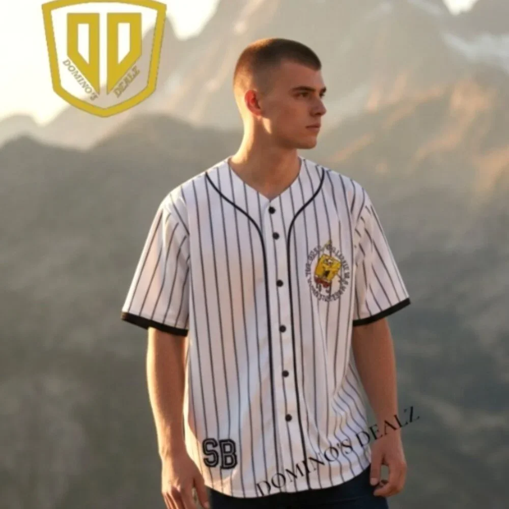 SPONGE BOB SQUARE PANTS‎ Men's Baseball Shirt L, Button Up, Short Sleeves
